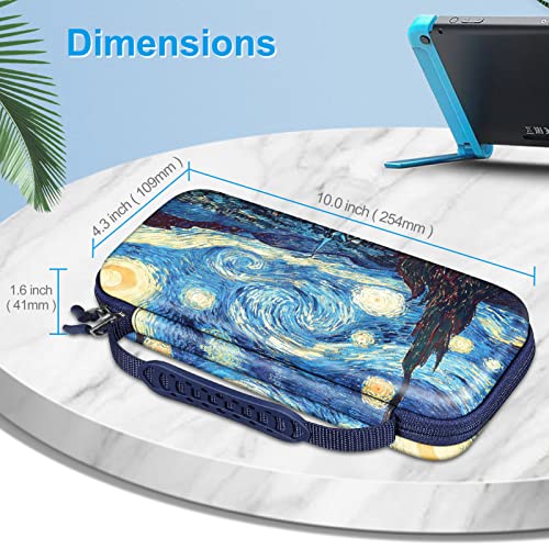 FINTIE Carrying Case for Nintendo Switch / Switch OLED Model (2021) | Portable Travel Storage Bag, Shockproof Protective Cover, 10 Game Card Slots & Inner Pocket, Starry Night - color: starry night
