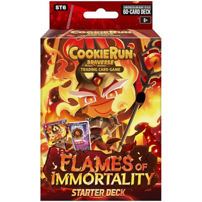 CookieRun TCG: Starter Deck - Flames of Immortality -Red Legendary Cookie Fire Spirit, Ready-to-Play Character Deck, Braverse Trading Card Battle Game - color: Red