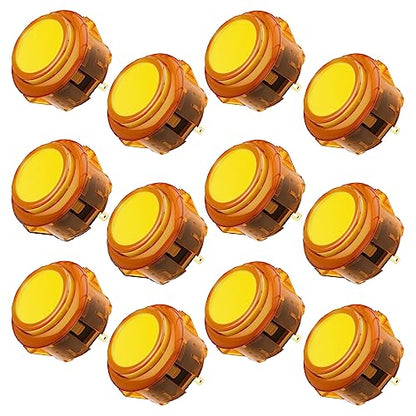 Qanba Gravity KS Mechanical Arcade Buttons 24mm Snap-in Mechanical Pushbutton (Boxed (Clear Orange E11(12 pcs)) - color: Clear Orange E11(12 pcs)