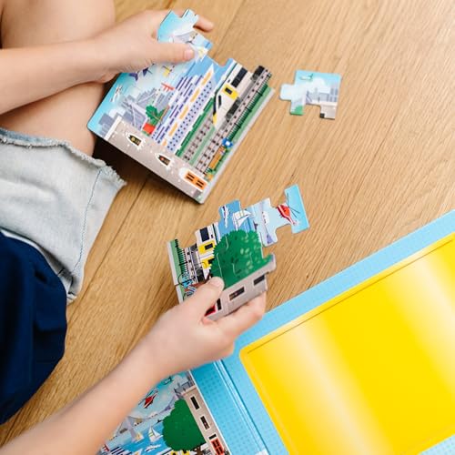 Melissa & Doug Take-Along Magnetic Jigsaw Puzzle Set – Vehicles (2 x 15 Piece) Travel Activity Toy for Preschoolers and Kids Ages 3+ - size: 8.5 x 7.25 x 0.3 inches, style: Vehicles
