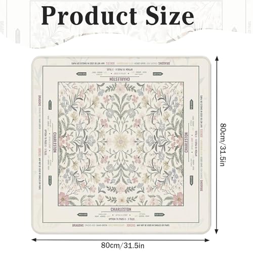 Britimes Mahjong Mat with Black Carrying Bag,31.5"x31.5", Colorful Floral | Non-Slip Noise Reduction Gaming Mat Rubber Multi Purpose Game Table Cover for Mahjong Card Dominoes Board Tile Games - color: Flowers