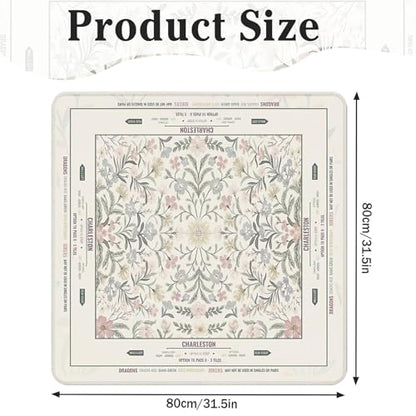 Britimes Mahjong Mat with Black Carrying Bag,31.5"x31.5", Colorful Floral | Non-Slip Noise Reduction Gaming Mat Rubber Multi Purpose Game Table Cover for Mahjong Card Dominoes Board Tile Games - color: Flowers