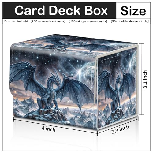 Card Deck Box for MTG Trading Cards with Magnetic Closure,Premium Card Storage Box Case Cover for TCG CCG Magic Cards,Blue Dragon - color: Blue Dragon