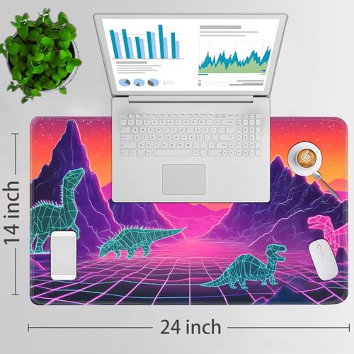 for MTG Game Playmat - 24 x 14 inches with Dices and Storage Bags, Non-Slip Base for TCG and Board Game Card Mats, Trading Card Games Mat, Neon Dinosaur, Futurism Pattern Collectible Card Playmats - color: Jv-playmat-p7-1-g196