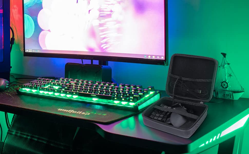co2CREA Hard Travel Case for Razer Tartarus Pro V2 Gaming Keypad | Travel Storage, Space For Keypad And Cable, Organized Interior, Protective Carrying Case - size: for Gaming Keypad
