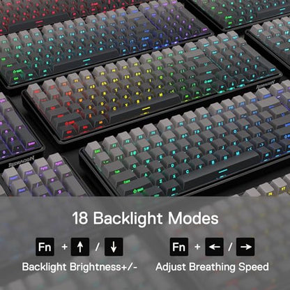 Redragon K744 GB PRO 99 Keys Wireless Gasket RGB Gaming Keyboard, 3-Mode Mechanical Keyboard w/Hot-Swap Socket, Gradient PBT Keycaps & 5-Layer Noise Dampening, Custom Linear Switch - color: Concrete Jungle, size: 99 Keys