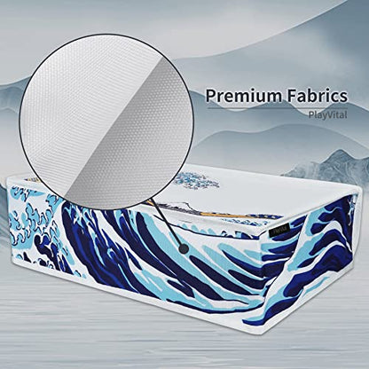 PlayVital Nylon Horizontal Dust Cover for ps5, Soft Neat Lining Dust Guard, Anti Scratch Waterproof Cover Sleeve for ps5 Console Digital Edition & Disc Edition - The Great Wave - color: The Great Wave