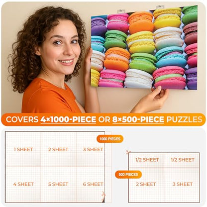 Newverest 24-Pack Puzzle Glue Sheets 10×10″ – Preserve & Display 4 × 1000-Piece Jigsaw Puzzles – Peel & Stick Puzzle Saver with 8 Adhesive Hangers – No Glue, No Mess, Ships Flat, Gift-Ready Box - color: Pack of 24