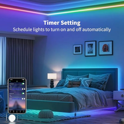 52FT LED Neon RGB+IC Lights IP65 Waterproof Outdoor Lights 2 Rolls | RF Remote & APP Control, Music Sync,DIY Design, 24V LED Strip Lights for Gaming Livingroom Wall Christmas Decor - size: Neon-RGB+IC-52ft