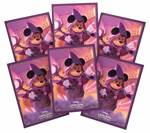 Ravensburger Disney Lorcana TCG Card Sleeves Featuring Mickey Mouse - Wayward Sorcerer | 65 Protective Sleeves for TCG Decks | Ages 8+