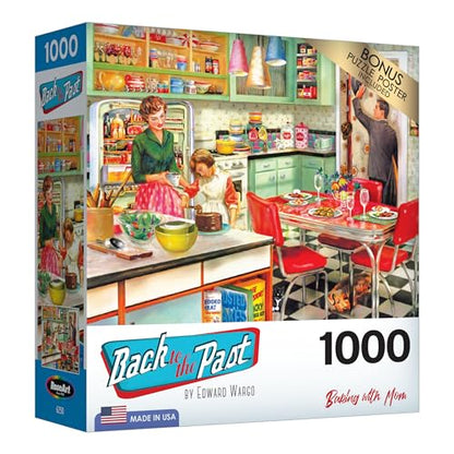 RoseArt - Back to The Past - Baking with Mom - 1000 Piece Jigsaw Puzzle for Adults - style: Baking with Mom