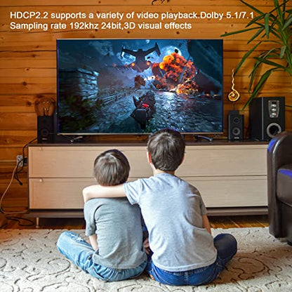 8K HDMI 2.1 Switch 4 in 1 Out 4K 120Hz Selector PS5 Xbox PC | 8K@60Hz VRR & Dolby Vision support with wireless IR remote & aluminum alloy body - size: 4x1 8K@60HZ