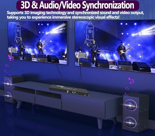8K HDMI Splitter 1×10 HDMI2.1 Replicator Distributor 1 in 10 Out Affordable Splitter Multi-Monitor 8K@60Hz Full Ultra-HD Supports EDID RS232 Rest Button 3D HDR 48Gbps for Xbox PS4 DVD HDTV etc - size: HDMI Splitter 1×10 8K@60HZ