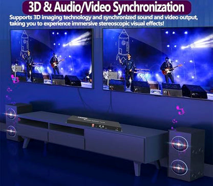 8K HDMI Splitter 1×10 HDMI2.1 Replicator Distributor 1 in 10 Out Affordable Splitter Multi-Monitor 8K@60Hz Full Ultra-HD Supports EDID RS232 Rest Button 3D HDR 48Gbps for Xbox PS4 DVD HDTV etc - size: HDMI Splitter 1×10 8K@60HZ