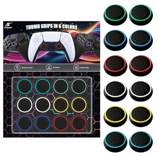 Thumb Grips Joystick Caps for PS4/PS5/XBOX Controller, Silicone Joystick Caps Ps5 Controller Grip with Anti-Stickiness, Anti-Slip, Anti-Fingerprint(12 pcs)