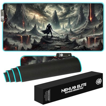 RGB Gaming Mouse Pad Large Extended Desk Mat 35.4x15.7 XXL XXXL Mousepad LED Light Up Keyboard Mat PC Gamer Desk Pad Gaming Accessories Extra Big Mouse Mat for Desk - Shadowlands Odyssey - color: Shadowlands Odyssey