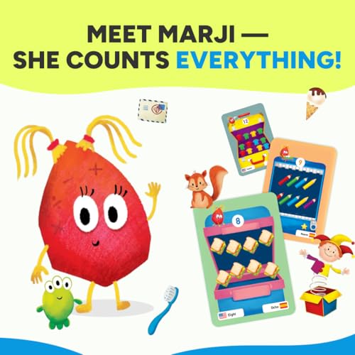 KIDROX Count to 20 Flashcards – Open & Discover Hidden Surprises! Learn Numbers 1–20 in English & Spanish with Marji | 20 Fold-Out Cards | Fun Counting Game for Kids 3+ - style: Count 1 to 20