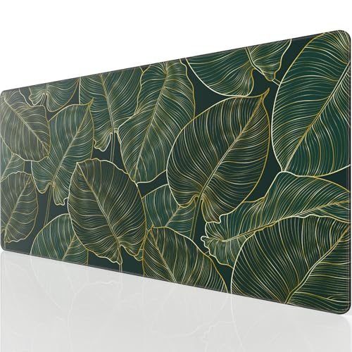 KTRIO Large Gaming Mouse Pad, Desk Mat, 31.5 x 15.7 in, Golden Leaves, XXL | Smooth Micro-Weave Surface, Artistic Pattern Design, Non-Slip Rubber Base, Durable Stitched Edges, Office & Home Use - color: Golden Leaves, size: 31.5l X 15.7w Inches