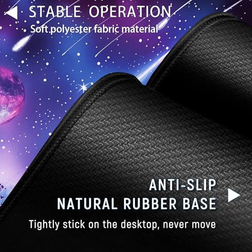 Large Gaming Mouse Pad+ Keyboard Wrist Rest Set, Ergonomics Memory Foam Mouse Mat Wrist Rest Support for Home Office, Waterproof Extended Mousepad 31.5x11.8in, Black Cat Starry Night Desk Pad - color: Yvb-mousepad-9-f-158