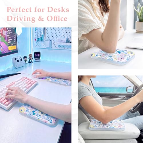 Ospelelf Gel Elbow Rest Pad, Ergonomic Arm Support for Desk, Daisy | Gel-filled Comfort for Summer Heat, Waterproof & Easy-clean, Ideal for Office Computer Use, Size: 6.29" × 4.33" × 0.98" - style: Daisy