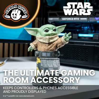 Cableguys Grogu Mandalorian Apprentice Controller Holder & Phone Stand - Gaming Setup Accessories for Desk and Game Room, Stand Compatible with Xbox, PlayStation & Most Standard Game Controllers