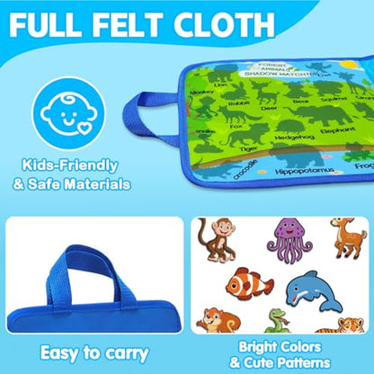 Animal Felt Flannel Board, Felt Story learning Board for Toddlers, Classroom,Preschool,Kiddie Corner, Interactive Learning Activities, Educational Flannel Toy for Toddlers 3+, Gifts for Kids