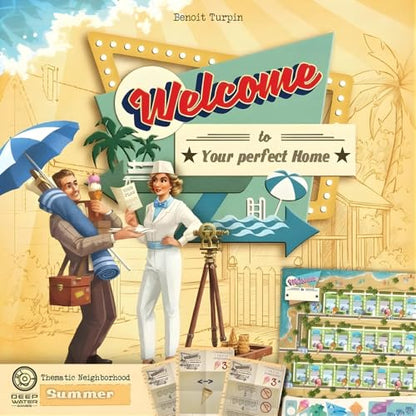 Welcome to The Neighborhood Board Game Expansions Bundle: Doomsday, Summer, Outbreak, Al Solo Expansion, and Playmat (5 Items)
