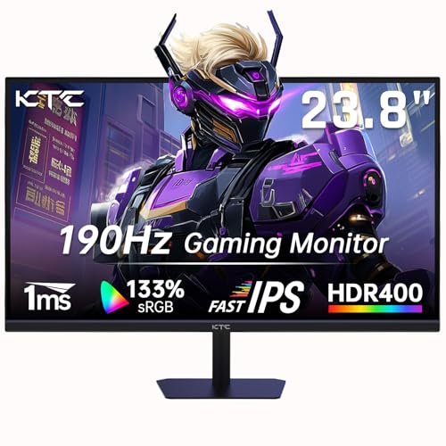 KTC 24 Inch 180Hz/190Hz FHD Gaming Monitor, Fast IPS, Freesync, H24F8 | HDR400, 1080P PC Computer Monitor, 133% sRGB, Bluelight Filter, HDMI&DP Port, Compatible Wall Mountable - color: Black, size: 23.8-inch