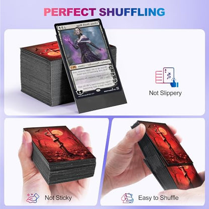 UAONO MTG Card Sleeves 100ct (Fear) Fantasy Art Card Sleeves Deck Protector, Clear Front & Matte Textured Back Sleeves for Magic The Gathering TCG - color: Fear
