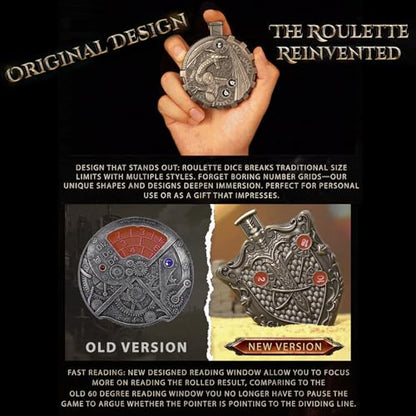 Unique Roulette Dice 3.0 Spinner Dice 7-in-1 Metal DND Dice Set for Tabletop RPG Dice Fidget Spinning for Role Playing Dice DND Dice Sets Balanced and Fair Made from Zinc Alloy - color: 16 Roulette Dice V3.0 Brass