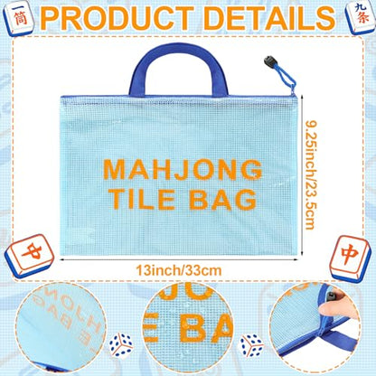 Aliceset Mahjong Tile Bag with Zipper American Mahjong Accessories and Gifts for Mahj Lover Party Travel, Case Only