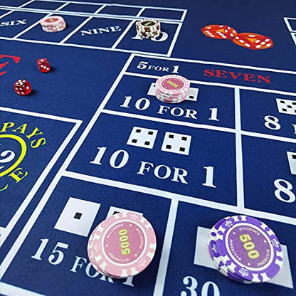 BALIKEN 84x42 Inches Roulette Table Mat & Craps Table Top Casino Felt Professional Grade Mat