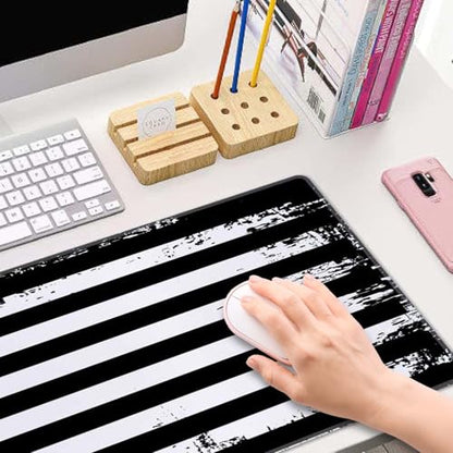Large Gaming Mouse Pad with Stitched Edges, Grunge American Flag USA Flag Black and White Desk Mat, Extended Keyboard Pad, Non-Slip Rubber Base Desk Pad for Keyboard and Mouse, 31.5X11.8 inch - color: Grunge American Flag USA Flag Black and White