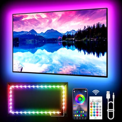 KANTUTOE TV LED Backlight, 9.84ft LED Lights for 32-45 Inch TV, RGB TV Backlight with Remote, Music Sync Bluetooth APP Control Strip Lights USB Powered for Bedroom Gaming Room Decor - size: 9.84FT for 32"-45" TV