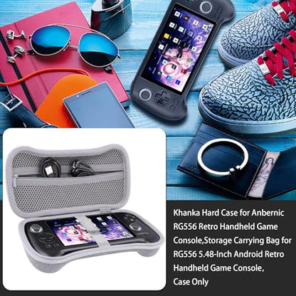 khanka Hard Travel Case Replacement for Anbernic RG556 Retro Handheld Game Console,Case Only. (Grey) | Hard Shell Protection, Smooth Zipper Opening, Secure Custom Fit, Travel-Ready Portable Storage, Protective Case Only - style: Grey
