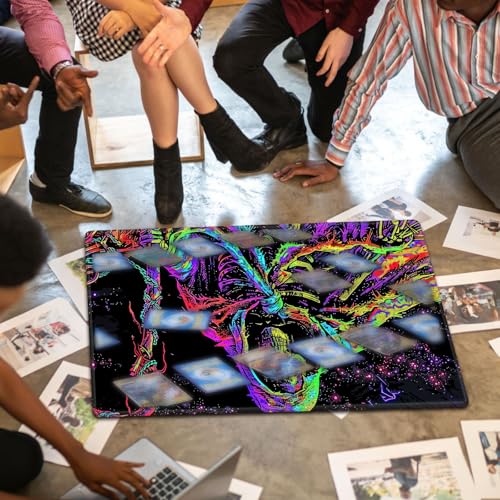 Large Gaming Playmat Compatible with MTG, Seamless Card Game Mat with Stitched Edges, 23.6 x 13.7 in Natural Rubber Desk Pad with Transparent Drawstring Bag, No Grid Layout, Red Rose Skull Love - color: Colorful Skeleton Art, size: 24"X14" Regular