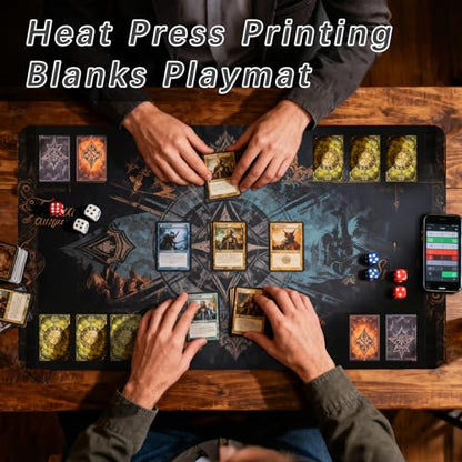 10 Pcs Sublimation Blanks Playmat 14x24 Inch,Trading Board Game mat is Made of Rubber, Versatile Card Game mat and Desk pad for Home Office Use - color: 10 Pcs-sublimation Playmat