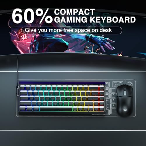 AULA Hero 68 HE 60% Gaming Keyboard Wired, Hall Effect Magnetic Switch Keyboard with 8K Hz Polling Rate, Side Printed PBT Keycaps, RGB Backlit Light Box, Customizable Web Software for PC/Mac Gamers - color: Black