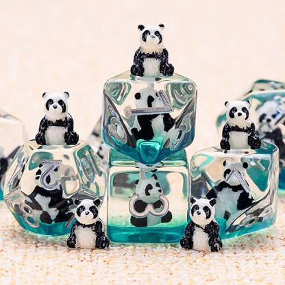 Polyhedral D&D Dice Panda Dice,Resin Panda DND Dice Set for Dungeons and Dragons MTG RPG Board Games for 15 Years and Up - color: Panda