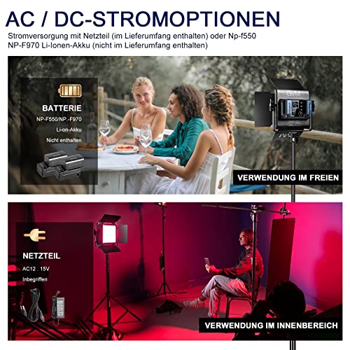 GVM 800D RGB Led Video Light, 2PCS Video Lighting Kit with APP Control, 40W Photography Lighting Led Panel Light with 18 Kinds of The Scene Lights for Studio YouTube, 3200K-5600K, CRI 97+ - size: 800D - 2 Pack
