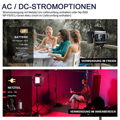 GVM 800D RGB Led Video Light, 2PCS Video Lighting Kit with APP Control, 40W Photography Lighting Led Panel Light with 18 Kinds of The Scene Lights for Studio YouTube, 3200K-5600K, CRI 97+ - size: 800D - 2 Pack