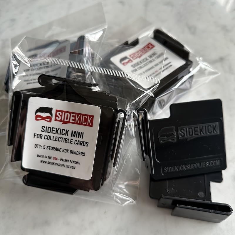 SIDEKICK Mini Card Box Divider (5-Pack) Trading/Gaming/Baseball Card Storage Box Divider Protect What You Collect - Proudly Made in the USA - color: Black