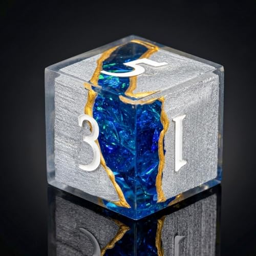 Realm DND Dice Sharp Set Edge 7pcs Handmade Resin Dice for Dungeons and Dragon RPG Game Polyhedral Dice for Role Playing Game（Astral Vein Dice ） - color: Astral Vein Dice