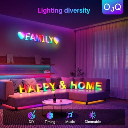 OJQ Light Up Letters LED Letter Room Decor Wall Decor Living Room Gifts | Boyfriend Home Decor Living Room Christmas Birthday Gifts for Girl Teen Girls Gifts Party Home Wall Decor-& - style: Letter-&