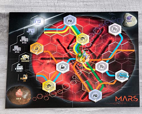 Maglev Maps Board Game, Strategy Board Game for Adults and Family | Tile Laying, Engine Building, Fun Pick Up and Deliver Gameplay, Futuristic Theme