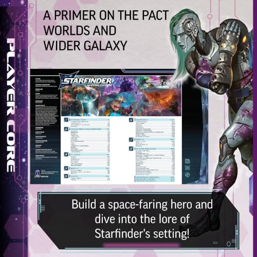 Starfinder Player Core Special Edition - Complete Rulebook, 10 Ancestries, 6 Classes - Tabletop RPG - Limited Deluxe Faux Leather Hardcover with Metallic Deboss and Bound-in Ribbon Bookmark