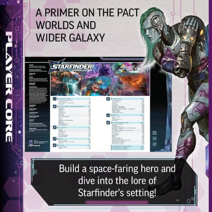 Starfinder Player Core Special Edition - Complete Rulebook, 10 Ancestries, 6 Classes - Tabletop RPG - Limited Deluxe Faux Leather Hardcover with Metallic Deboss and Bound-in Ribbon Bookmark