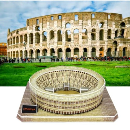 Architecture World Famous of 3D Puzzle.Build Your Own Collection of 17 Global Landmarks (Notre Dame, Colosseum) - Educational DIY Model Kit for Kids & Adults. (Colosseum（Amphitheatrum Flavium）) - color: Colosseum（amphitheatrum Flavium）