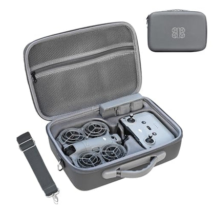 Carrying Case for DJI Neo 2 Fly More Combo, Portable PU Leather Shoulder Bag, Waterproof Storage Bag with Adjustable Strap for DJI Neo2 Drone, RC-N3/N2 Remote Controller, Battery, Charging Hub