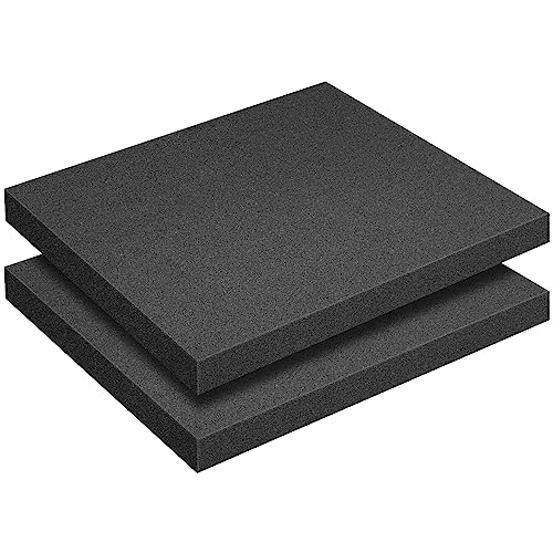 2 Pcs Black Polyurethane Foam Sheet- 16 x 12 x 1.5 Inch Cuttable Foam Inserts for Cases- Packing Foams Pads for Toolbox Camera Storage and Crafts - color: 16x12x1.5Inch - 2Pcs